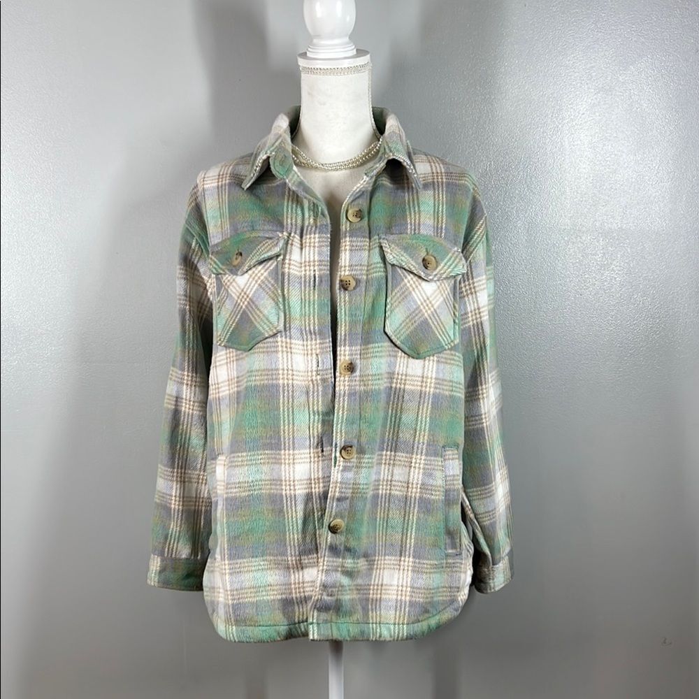 Members Mark Plaid Button-Up Jacket/Shacket - Picture 1 of 7